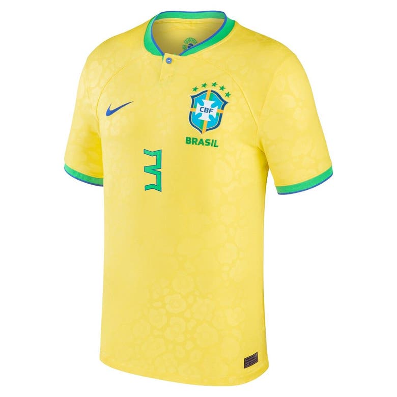 Shop Nike Thiago Silva Yellow Brazil National Team 2022/23 Replica Home Jersey
