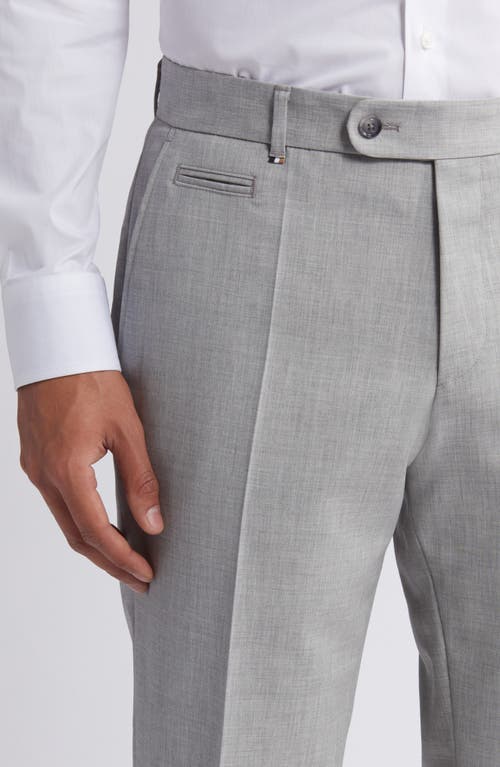 Shop Hugo Boss Boss Genius Slim Fit Virgin Wool Dress Pants In Silver