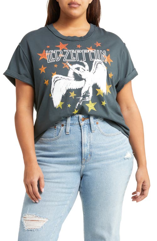 Daydreamer Led Zeppelin Icarus Cotton Graphic Tee in Vintage Black