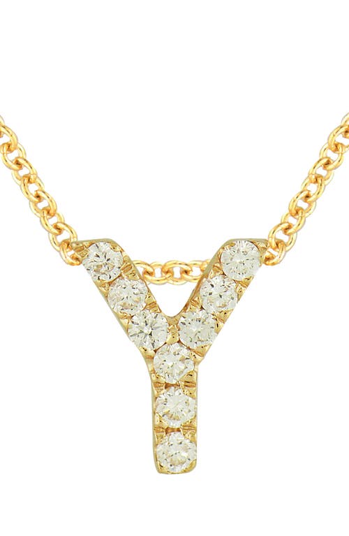 Bony Levy 18k Gold Pavé Diamond Initial Pendant Necklace In 18k Yellow Gold - Y