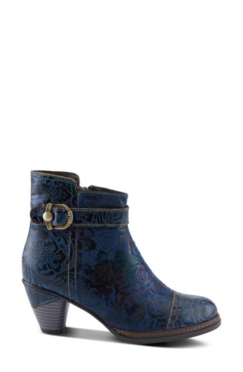L'artiste By Spring Step Antilles Flower Embossed In Blue