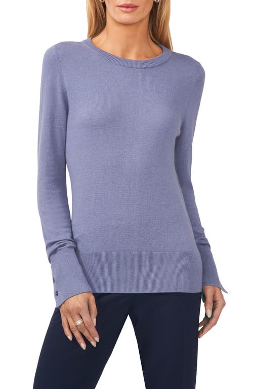 halogen(r) Button Cuff Crewneck Sweater in Infinity Blue