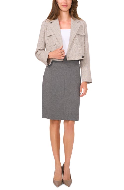 Halogenr Halogen(r) Plaid Crossover Crop Blazer In Warm Ash Brown