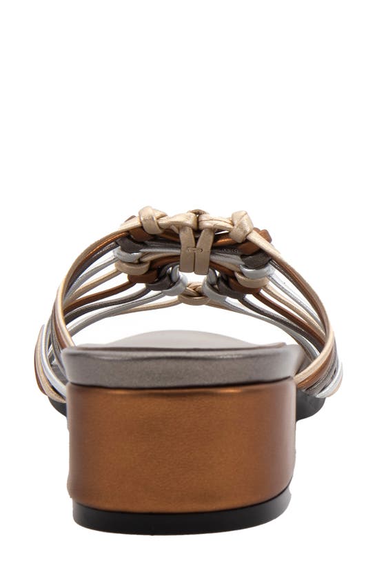 David Tate Excellent Strappy Slide Sandal In Metallic Multi