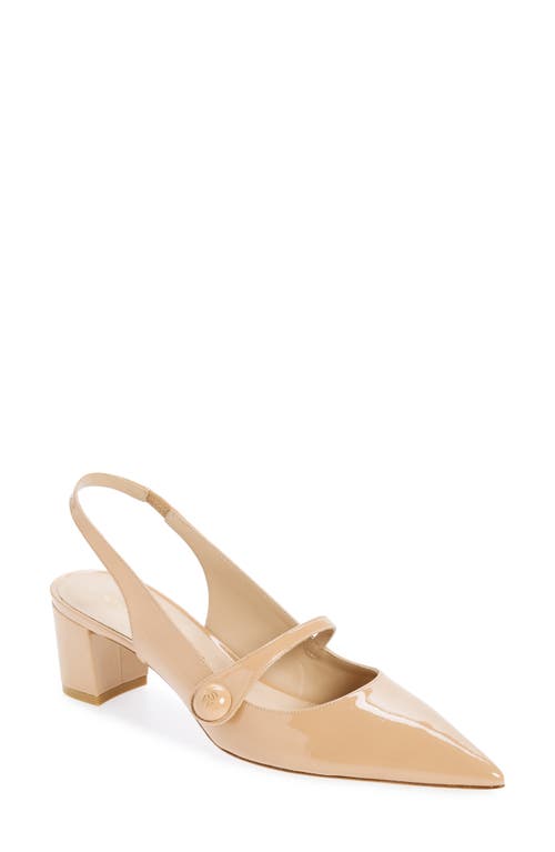 Shop Stuart Weitzman Pointed Toe Slingback Pump In Adobe