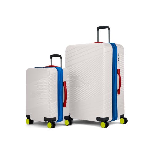 Shop Reebok Go Collection 2 Piece Luggage Set In White