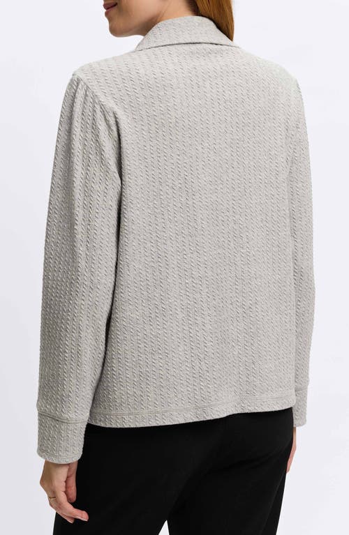 Foxcroft Sammy Cotton Blend Polo Top In Charcoal Heather