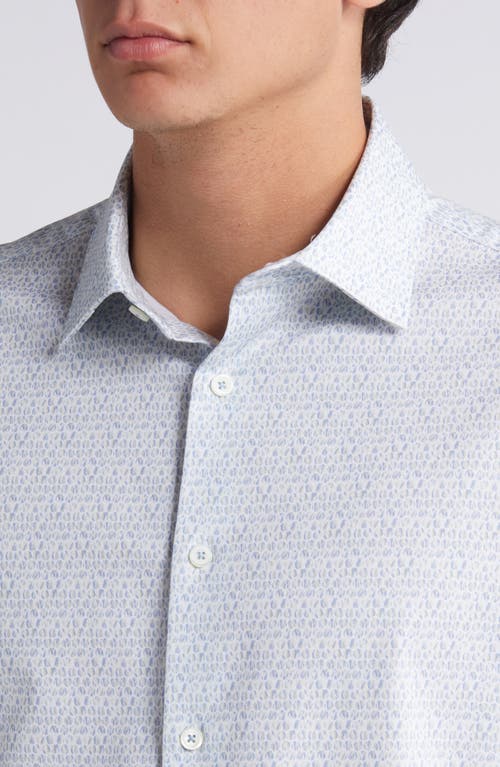 Shop Bugatchi James Ooohcotton® Microprint Button-up Shirt In Air Blue