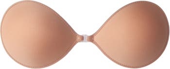 NORDSTROM BACKLESS STRAPLESS NUDE ADHESIVE BRA SIDE TABS PADDED PUSH UP D  CUP