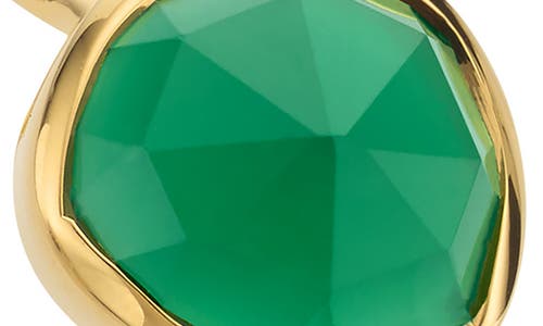 Monica Vinader Siren Semiprecious Stone Stacking Ring In Green Onyx/yellow Gold