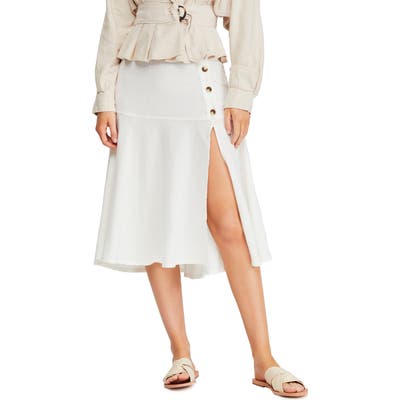 Free People Poppy Flounce Midi Skirt, White