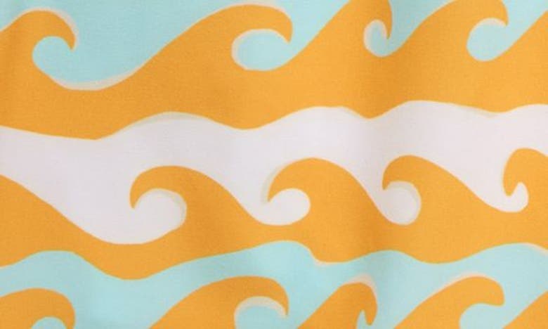 Shop Vineyard Vines Kids' Chappy Crab Print Swim Trunks In Graphic Waves Apricot