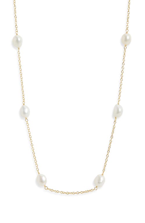 Ki-ele Pearl Station Necklace In Freshwater Pearl/gold