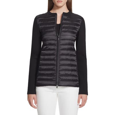 Lafayette 148 New York Maddox Mixed Media Jacket, Black