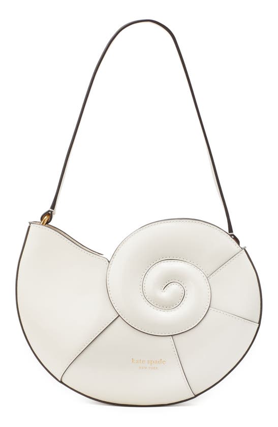 KATE SPADE WHAT THE SHELL SPAZZOLATO NAUTILUS SHELL LEATHER SHOULDER BAG