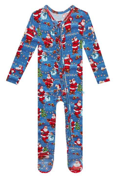 Kids' Santa Clause Fitted Ruffle Footie Pajamas (Baby)