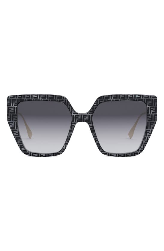 Fendi 55mm Logo Butterfly Sunglasses In Grey