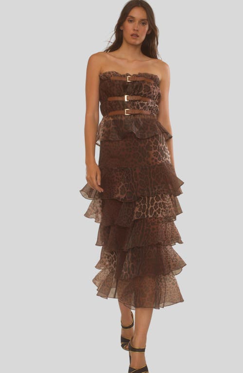 Cynthia Rowley Prim Silk Organza Skirt In Leopard
