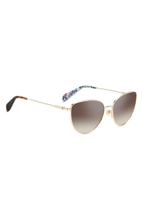 Shop Kate Spade New York 55mm Hailey/g/s Cat Eye Sunglasses In Gold/brown