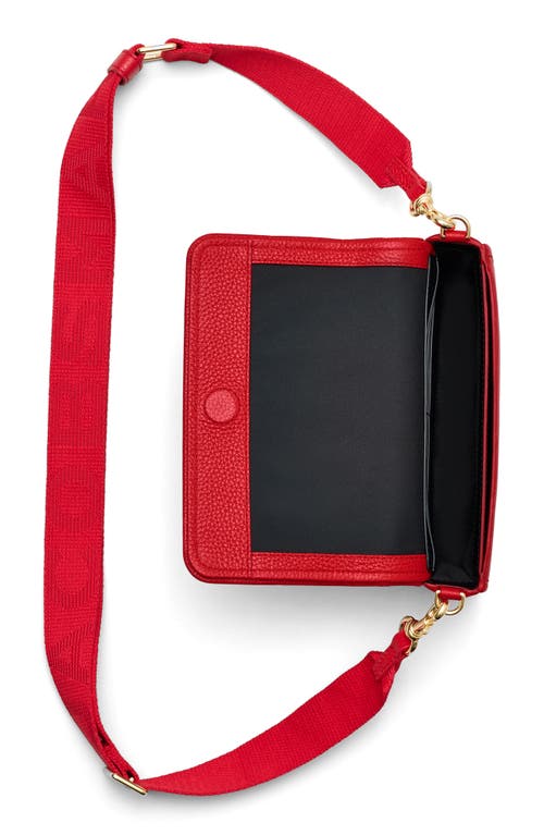 Marc Jacobs The Mini Grained Leather Crossbody Bag In True Red