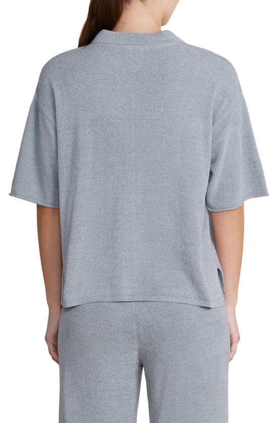Shop Barefoot Dreams Cozychic® Ultra Lite® Short Sleeve Button-up Shirt In Moonbeam