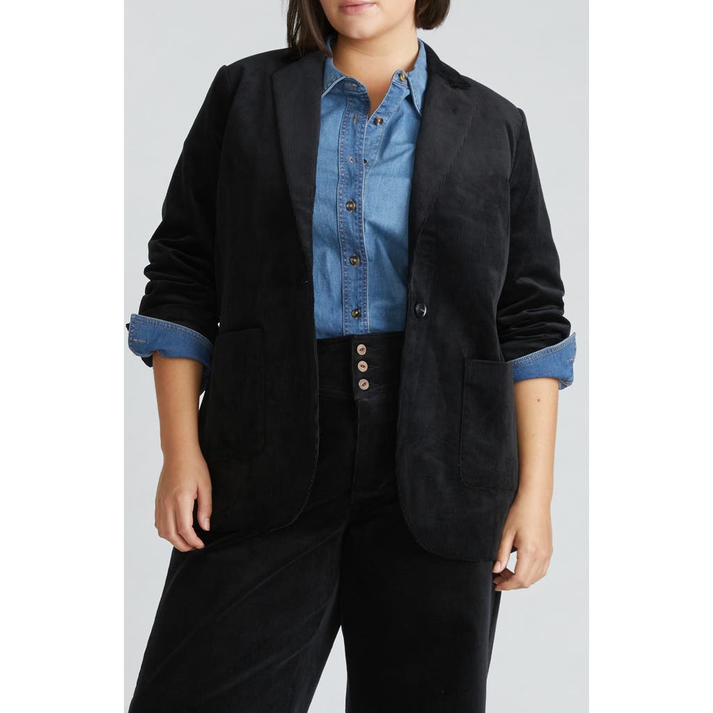 Universal Standard Davis Corduroy Blazer In Black