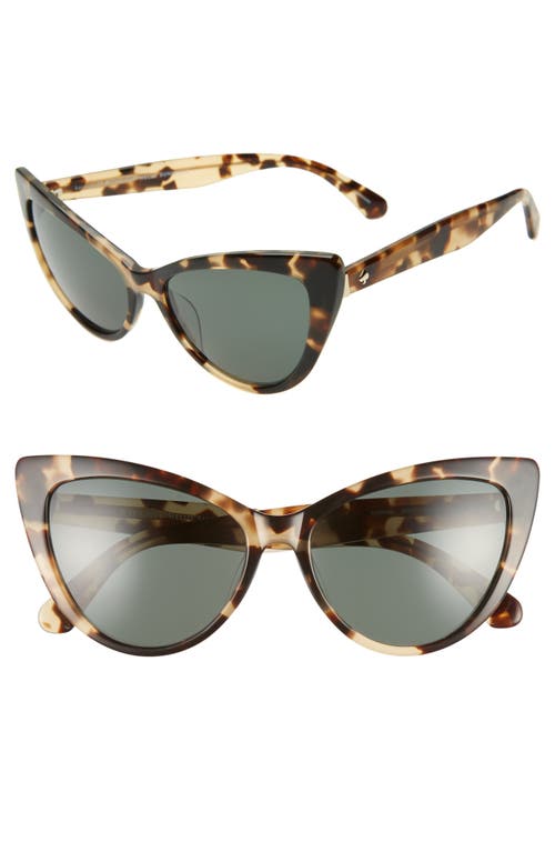 Shop Kate Spade New York Karina 56mm Cat Eye Sunglasses In Havana/green