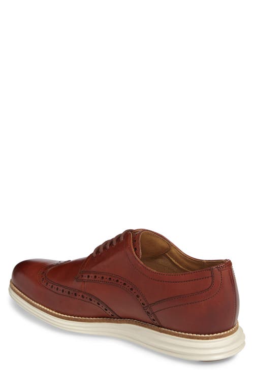 Cole Haan Originalgrand Wingtip Derby In Woodbury/ivory Leather