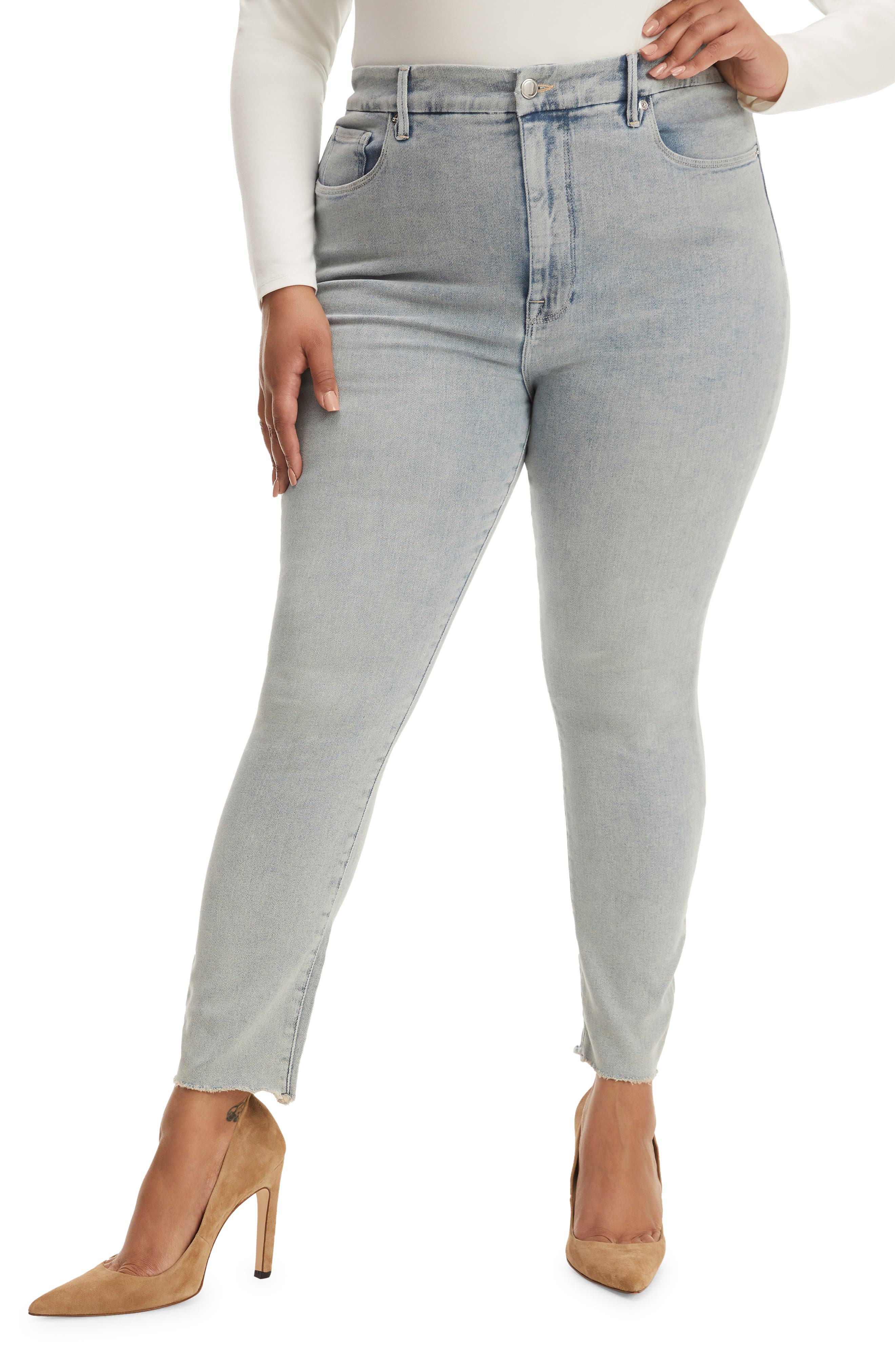 Women's Good American Good Legs Raw Edge Crop Skinny Jeans Women's Good American Good Legs Raw Edge Crop Skinny Jeans