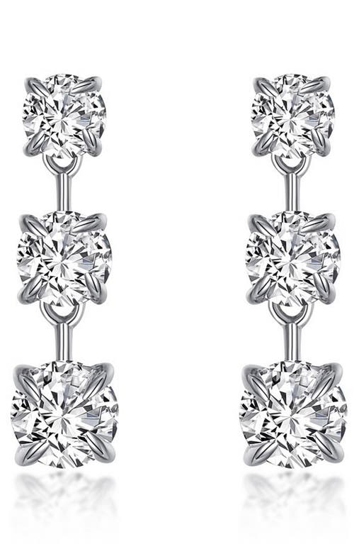 Lafonn Simulated Diamond Station Drop Earrings in White at Nordstrom