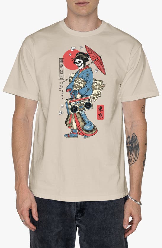 Shop Riot Society Geisha Kicks Graphic T-shirt In Cream