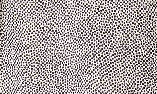Shop Anne Klein Nehru Mini Dot Split Neck Tunic Top In Anne White/anne Black