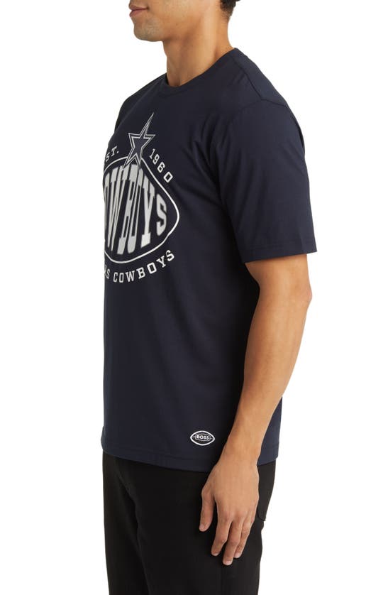 Shop Hugo Boss X Nfl Stretch Cotton Graphic T-shirt In Dallas Cowboys Dark Blue