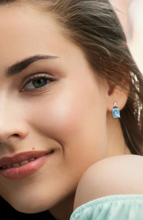 Delmar Sky Blue Topaz Necklace & Stud Earrings Set In Blue