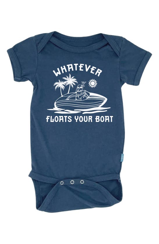 Shop Feather 4 Arrow Floats Your Boat Cotton Bodysuit In Navy