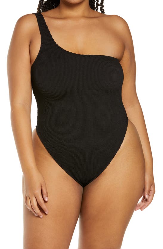 Shop Good American Always Fits One-shoulder One-piece Swimsuit In Black001