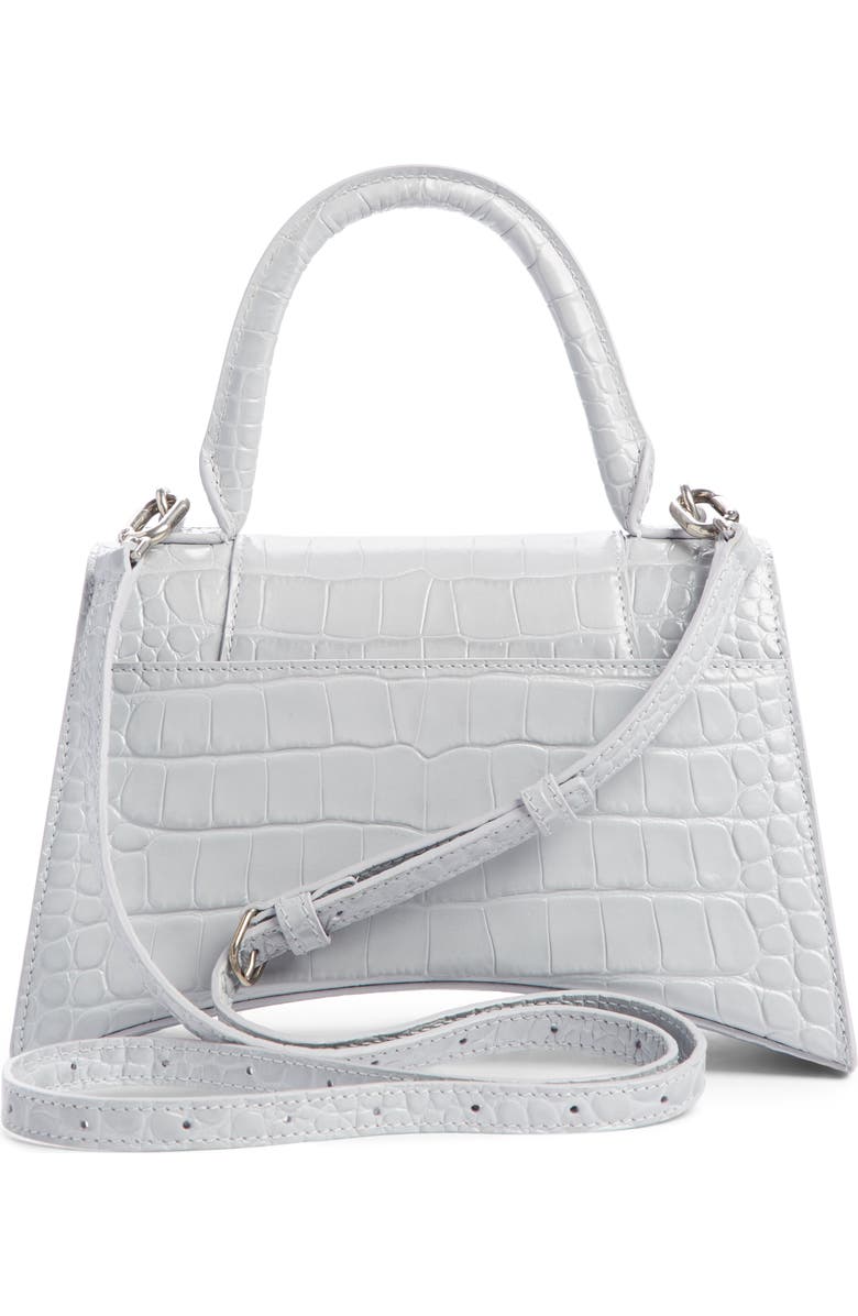 Balenciaga Extra Small Hourglass Croc Embossed Leather Top Handle Bag ...
