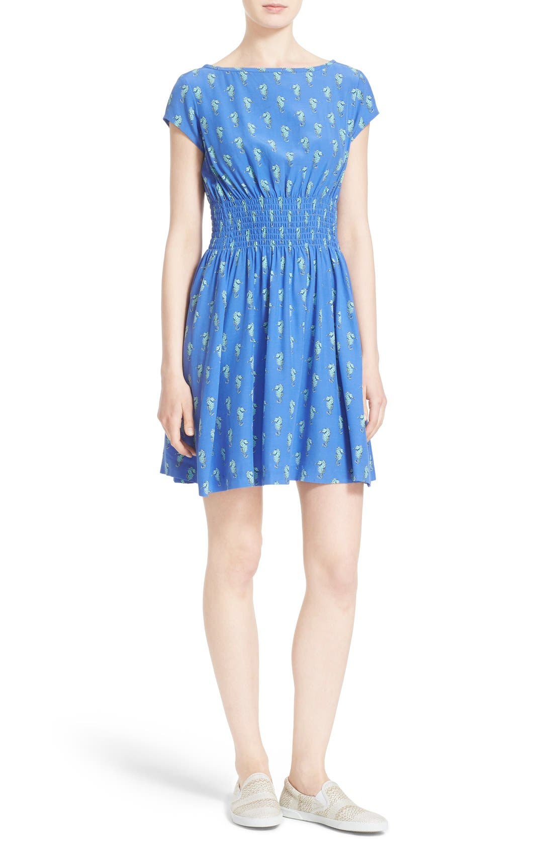 kate spade new york seahorse print silk dress Nordstrom