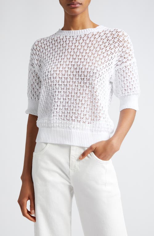 Eleventy Open Stitch Cotton Sweater White at Nordstrom,