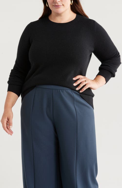 Shop Nordstrom Cashmere Crewneck Sweater In Black Rock