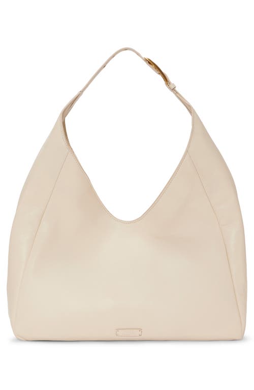 Shop Vince Camuto Marza Leather Shoulder Bag In Warm Vanilla