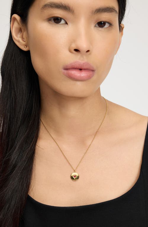 Kate Spade The Color Spark Collection Red Strength Medallion Necklace In Red.