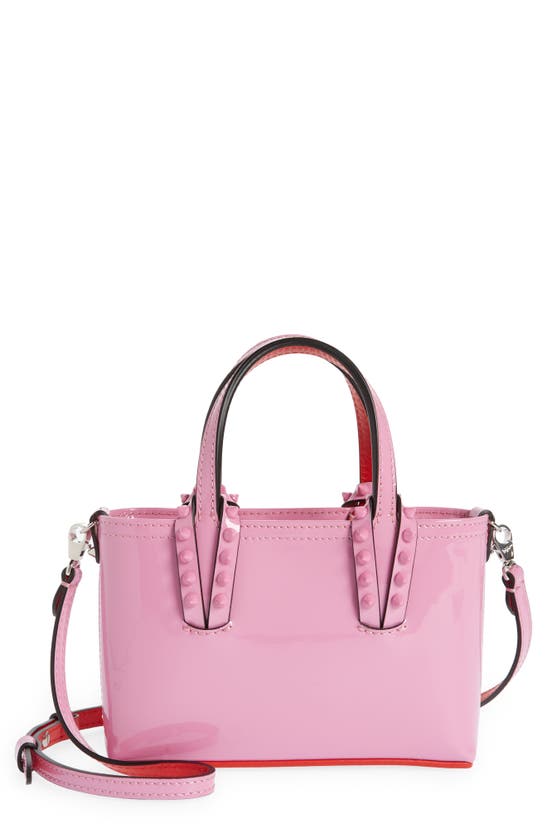 New Christian Louboutin Nano Cabata East/West Leather Tote Pink