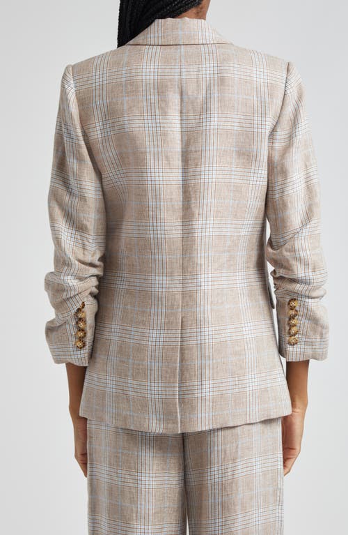 Shop Veronica Beard Beacon Plaid Dickey Jacket In Khaki Multi