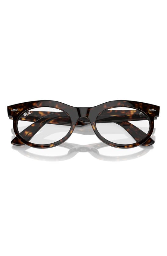 Ray Ban Wayfarer 53mm Polarized Oval Sunglasses In Havana