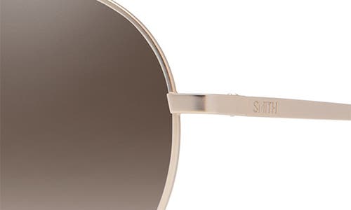 Shop Smith Prep 53mm Polarized Round Sunglasses In Matte Gold/brown Gradient