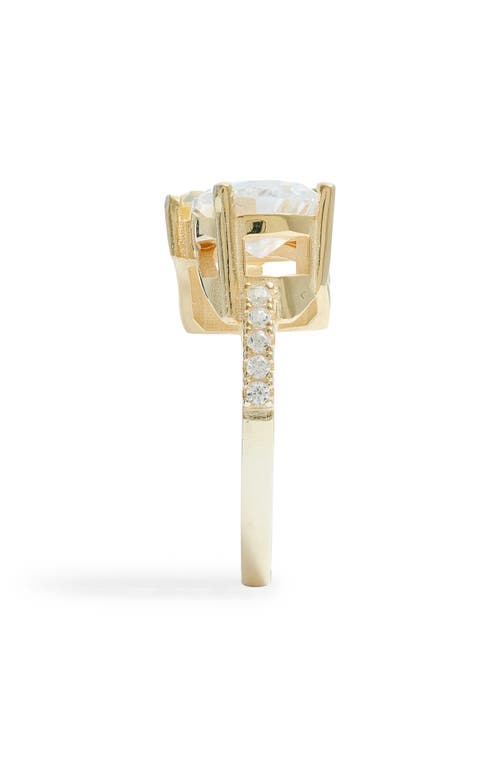 Shymi Cubic Zirconia Cocktail Ring In Gold/yellow