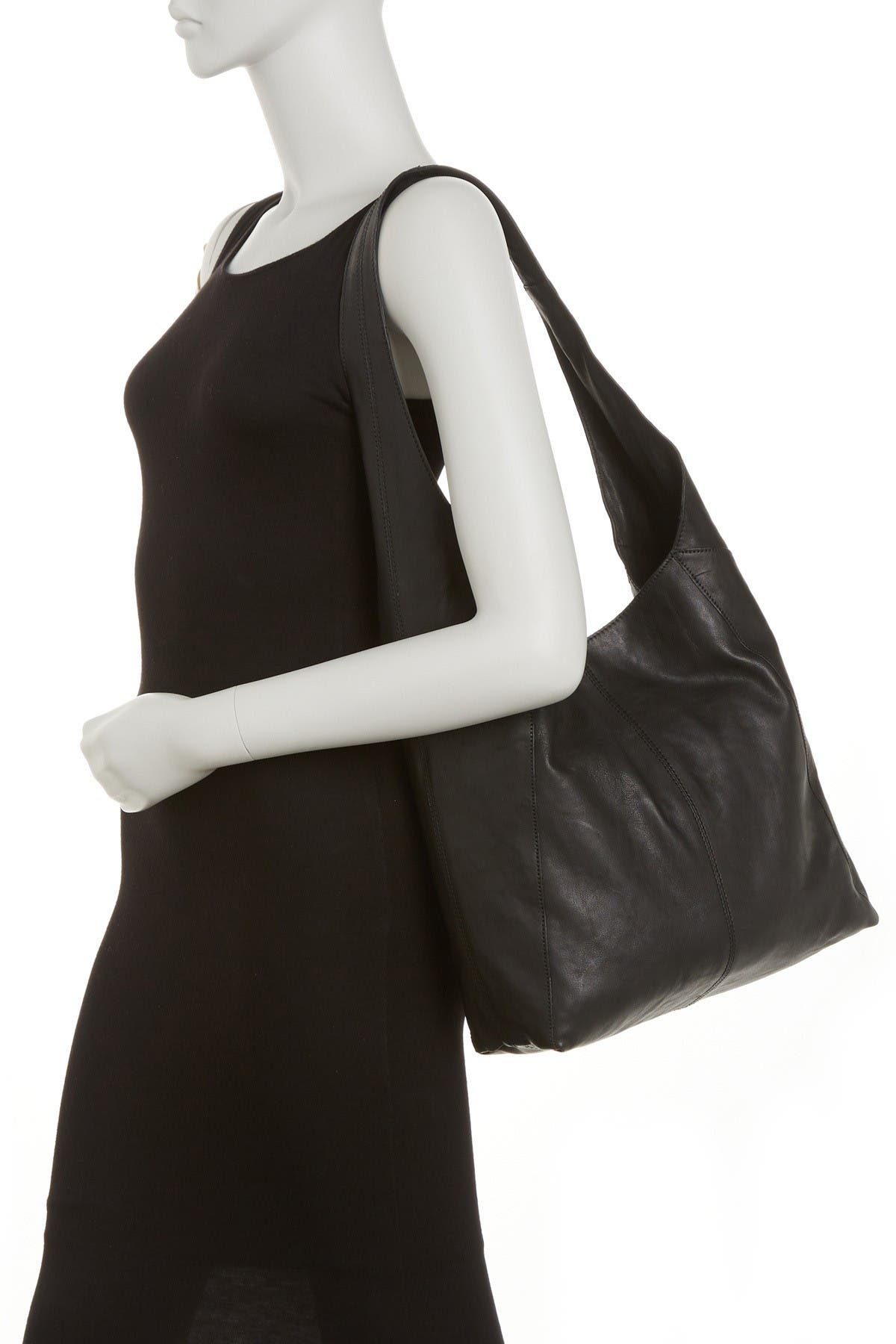 Lucky Brand Patti Leather Hobo Shoulder Bag In Black 12