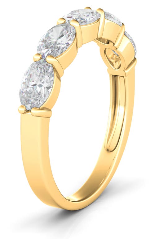 Oval Lab Created Diamond Half Eternity Ring in 1.08 Ctw Yellow Gold