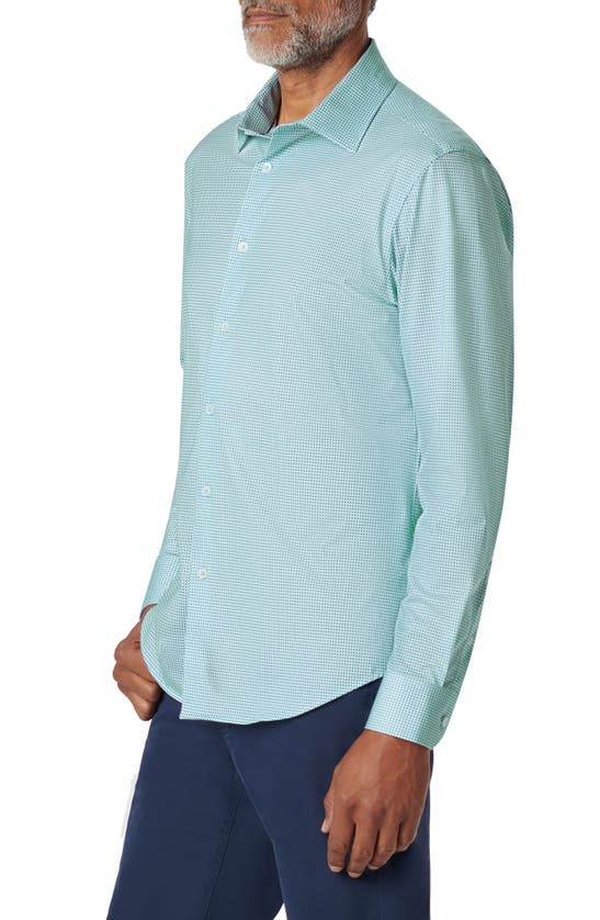 Shop Bugatchi James Ooohcotton® Pin Dot Print Button-up Shirt In Mint